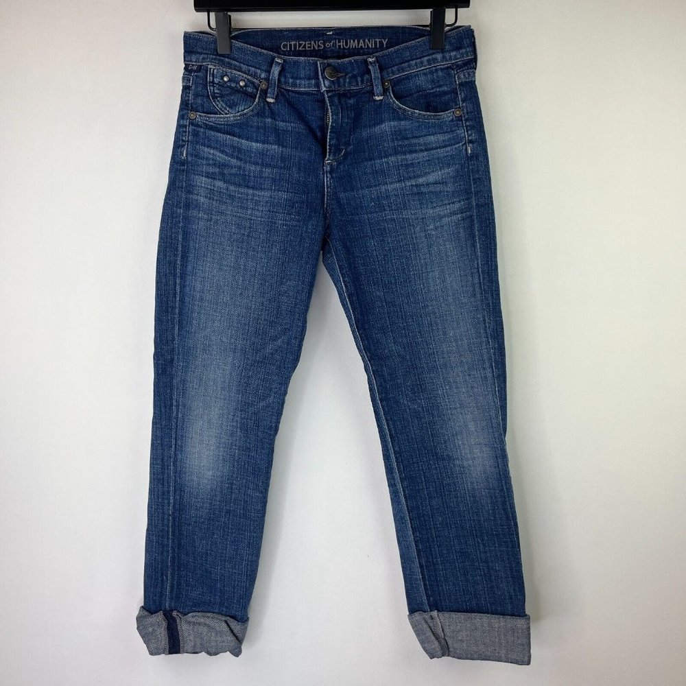 Citizen of Humanity Womens Sz 27 Dani Cropped Straight Leg Mid Rise Blue Jeans